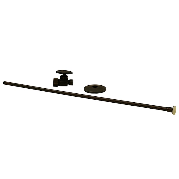 Bronze 3/8" x 20" Closet Supply & 3/8" x 5/8" Straight Stop Kit